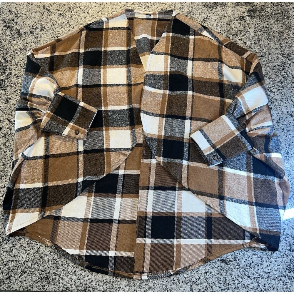 Cozy Womens Plaid Cardigan XL